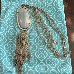 Kendra Scott Rayne gold long necklace gray